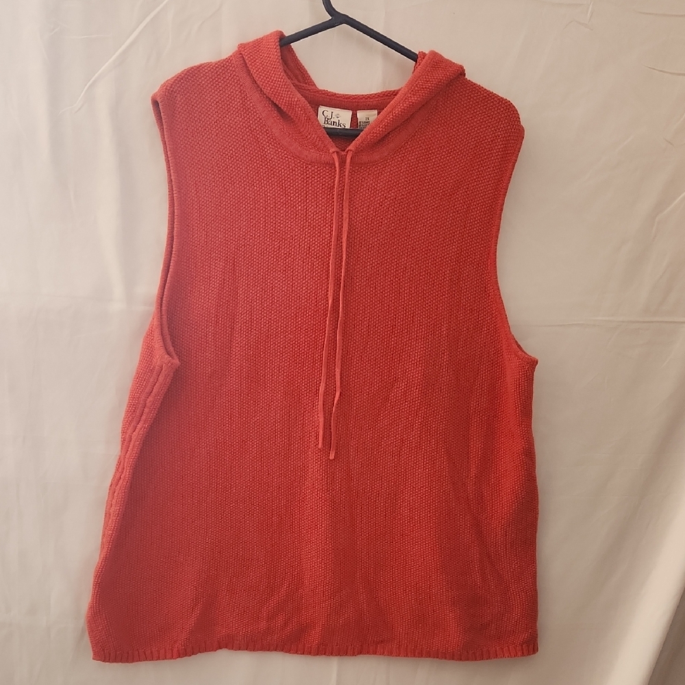 ⭐️3/$10⭐️ Christopher & Banks Red-Orange Sleeveless Knit Top